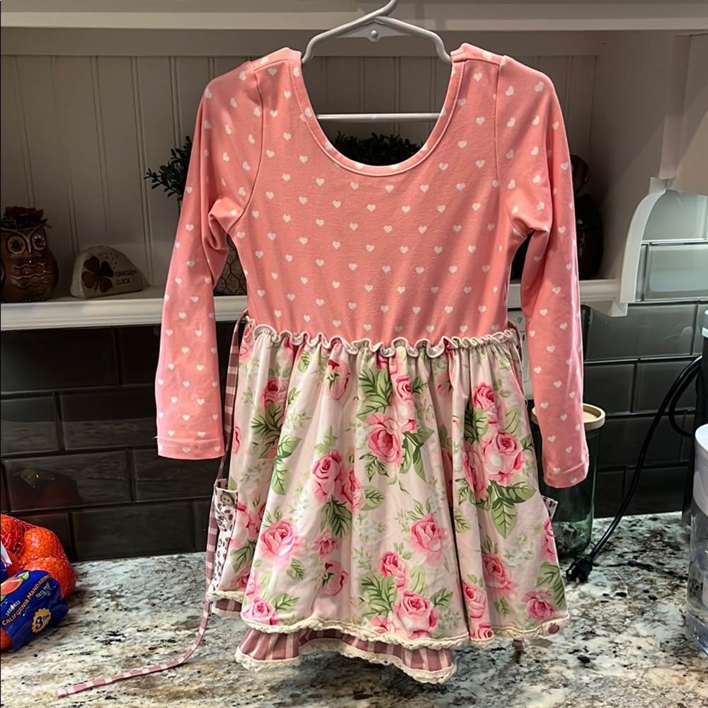 Cheeky Plum Pink Floral/Heart Kids Dress